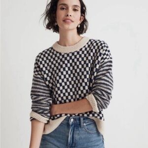 Madewell Checkered Knit Sweater
